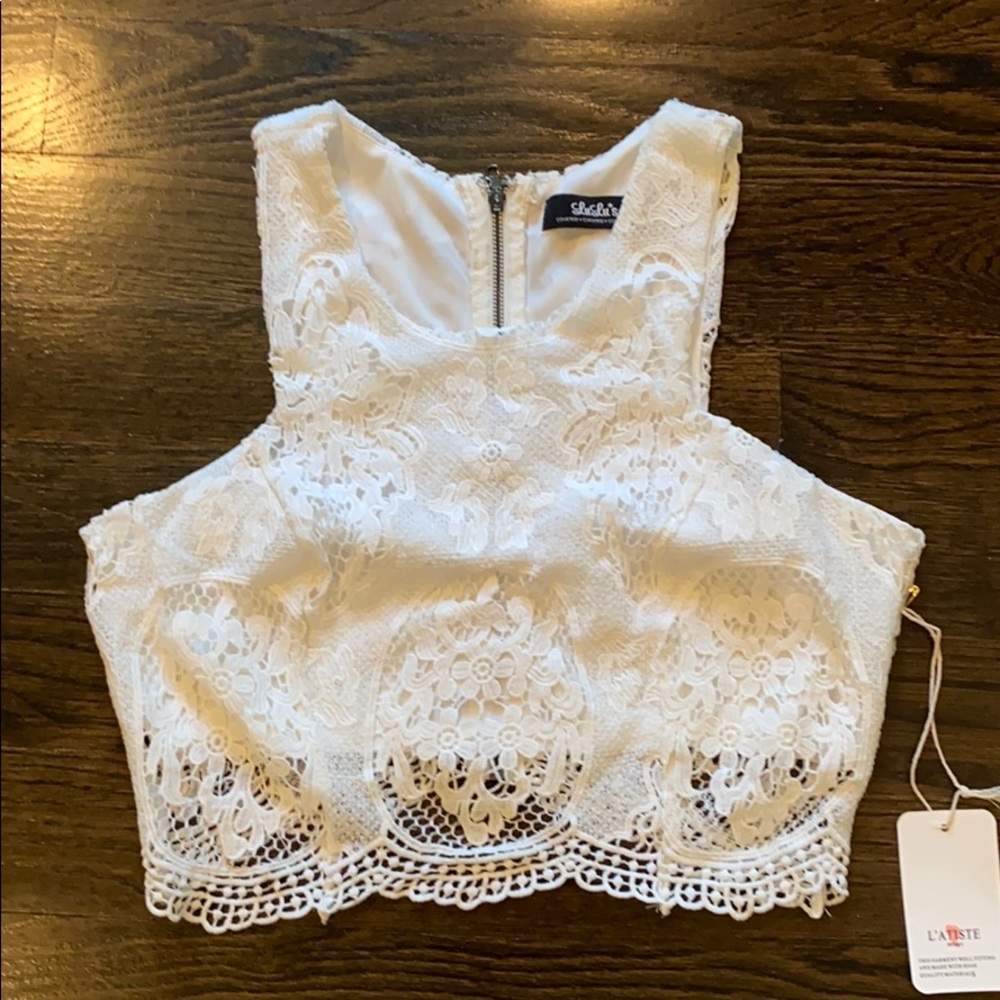 White Crochet Crop Top